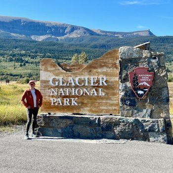 Tamara in front of Glacier National Park